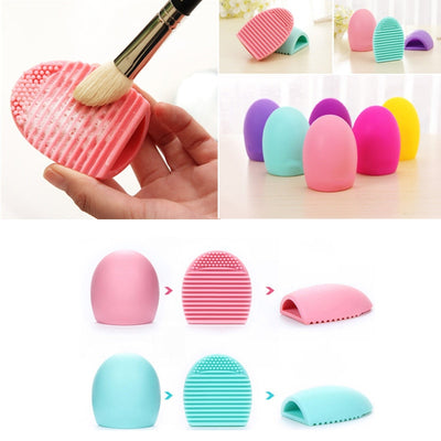 Huevo de Silicona para Limpiar Brochas de Maquillaje