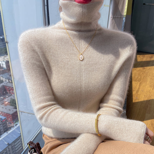 Suéter de Cuello Alto Tejido en Lana para Otoño e Invierno - Ajuste Slim - Image 8
