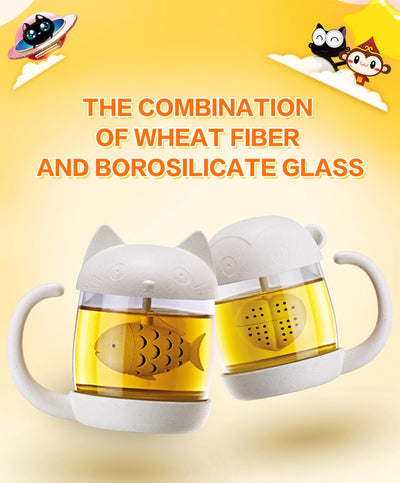Infusor de Té con Diseño de Gato - Colador para Taza y Tetera