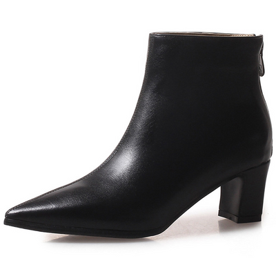 Botas Cortas de Cuero para Mujer con Tacón Grueso - Image 26