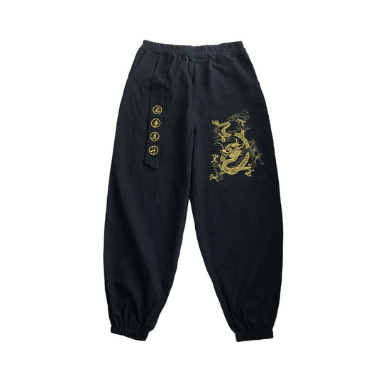 Pantalones Casuales Oversized con Bordado Dragón Estilo Suelto - Image 2