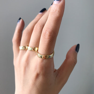 Anillo de Diamantes Bicolor Oro y Plata MLKENLY