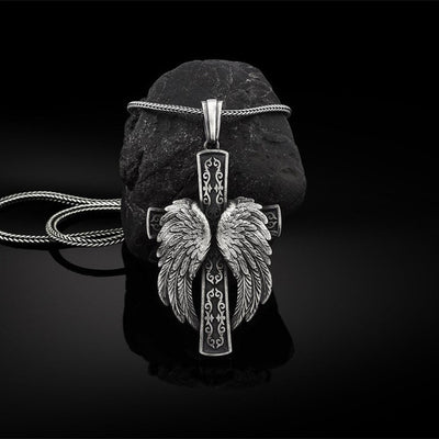 Collar Vintage para Hombre con Dije de Alas