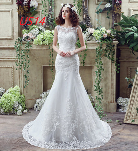 Vestido de Novia Sirena con Encaje Sensual y Cola Larga - Image 17