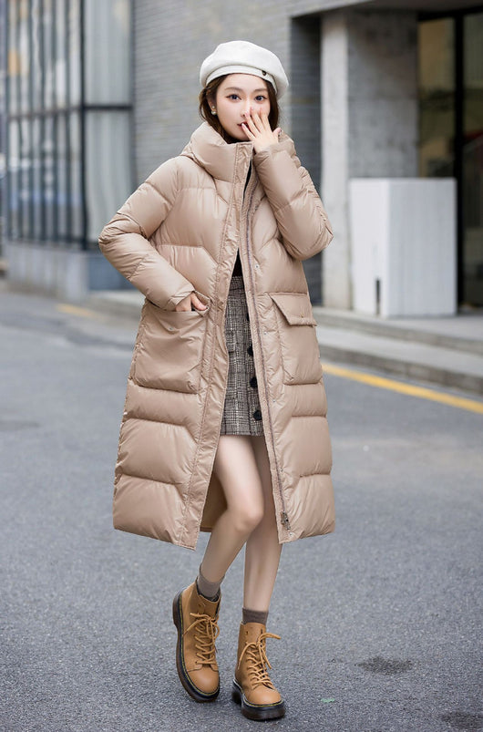 Abrigo Largo de Invierno Estilo Coreano para Mujer - Image 9