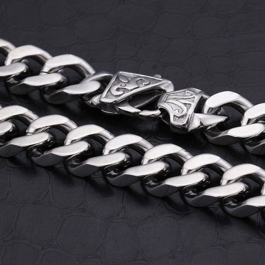 Collar de Acero Titanio Cadena Gruesa Estilo Caballo para Hombre - Image 11