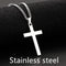 Titanium Steel Simple Single Cross Necklace Pendant Steel color Stainless steel