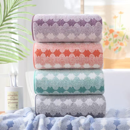 Juego de Toallas de Terciopelo Velour con Rayas Contrastantes