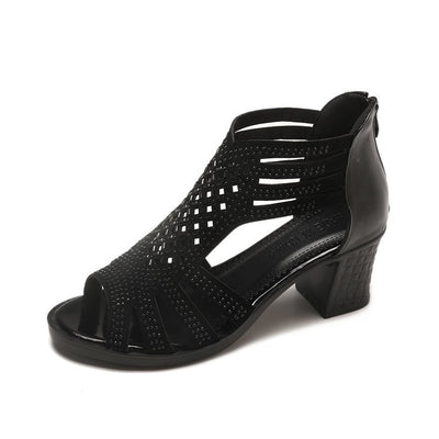 Zapatos cómodos para mamá con tacón romano y suela antideslizante - Image 7