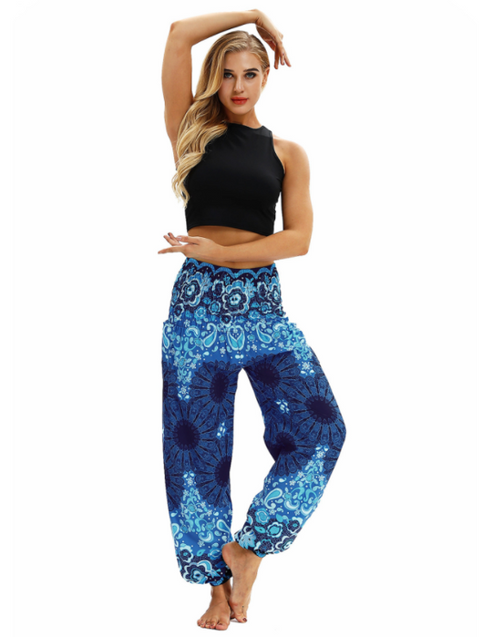 Pantalones Harem Estampados Digitales con Cintura Elástica Suelta - Image 4