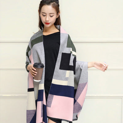 Bufanda de Cachemira Jacquard Reversible para Mujer - Image 17