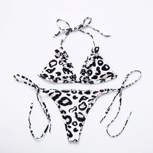 Bikini Estampado Leopardo con Volantes - Diseño Europeo y Americano - Image 4