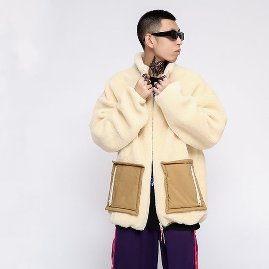 Abrigo de Lana de Cordero con Bolsillos Grandes - Colores Variados para Hombre