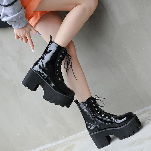 Botas de Tacón Alto con Cordones - Image 3