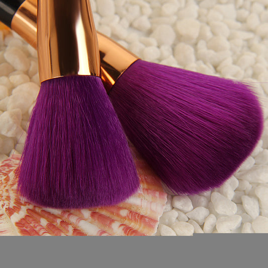 Set de 15 Brochas de Maquillaje Profesional Cerdas Púrpura y Verde - Image 2