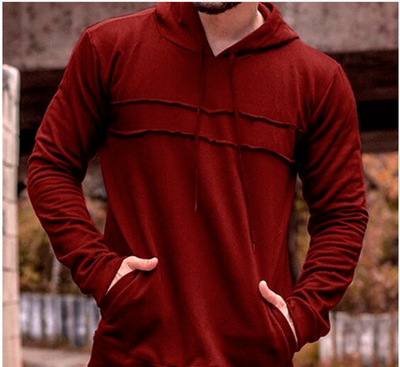 Sudadera con Capucha de Manga Larga y Ribetes en Contraste