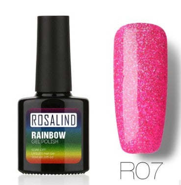 Esmalte de Gel Fotocurable ROSALIND sin Químicos - Sistema Arcoíris con Brillos - Image 9