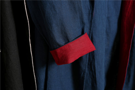 Cardigan Largo de Lino Liso para Hombre - Image 3