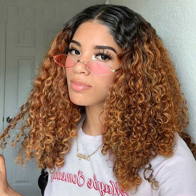 Peluca Rizada Corta Estilo Bobo - Cabello Natural Esponjoso y Voluminoso