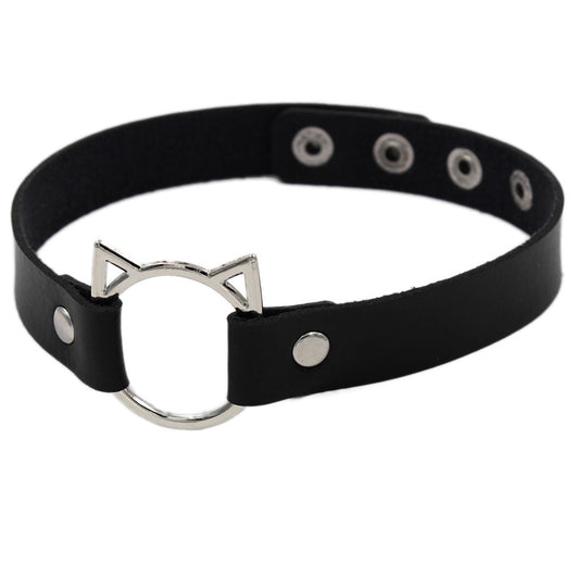 Collar de Cuero Punk Soft Girl con Cadena de Clavícula y Red - Image 12