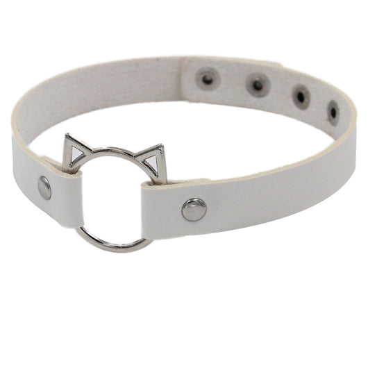 Collar de Cuero Punk Soft Girl con Cadena de Clavícula y Red - Image 2