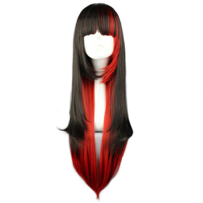 Peluca Larga Degradado Negro a Rojo - Estilo Europeo y Americano - Image 6