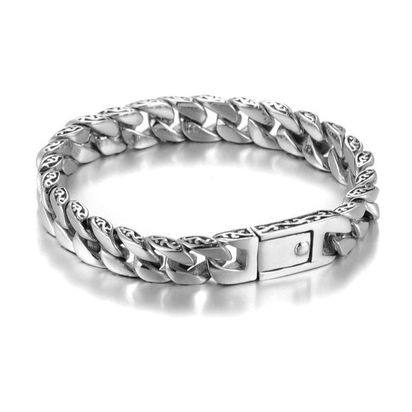 Pulsera de Acero Titanio para Hombre con Diseño Totem Trenzado