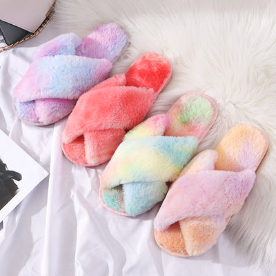 Pantuflas Invierno Mujer Peluche Cruzadas con Exterior Acolchado - Image 15