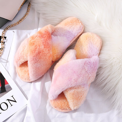 Pantuflas Invierno Mujer Peluche Cruzadas con Exterior Acolchado - Image 3