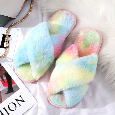 Pantuflas Invierno Mujer Peluche Cruzadas con Exterior Acolchado - Image 6