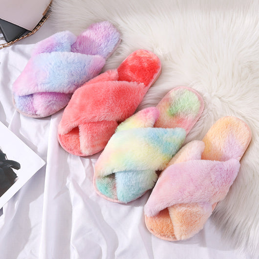 Pantuflas Invierno Mujer Peluche Cruzadas con Exterior Acolchado - Image 8