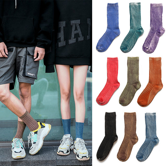 Calcetines de Algodón Tubo Alto Efecto Desgastado - Estilo Urbano Unisex - Image 18