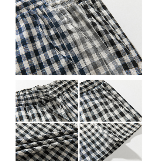 Pantalones Holgados de Algodón y Lino a Cuadros, Estilo Asiático Talla Grande - Image 13