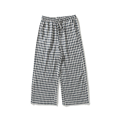 Pantalones Holgados de Algodón y Lino a Cuadros, Estilo Asiático Talla Grande - Image 5