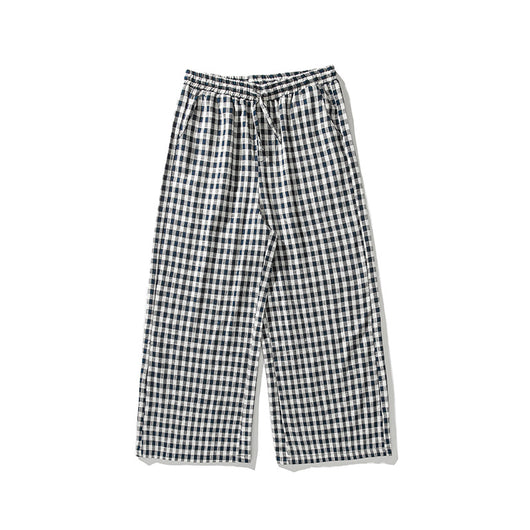 Pantalones Holgados de Algodón y Lino a Cuadros, Estilo Asiático Talla Grande - Image 5