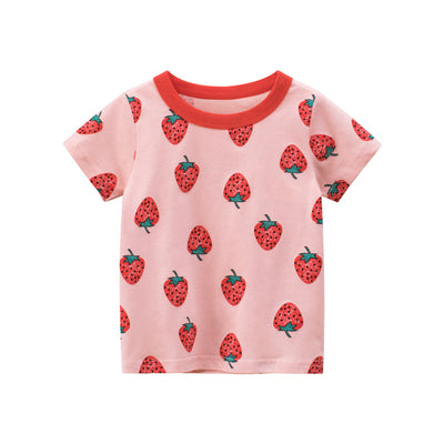 Playera Estampado Fresa para Niña - Manga Corta Verano - Image 7