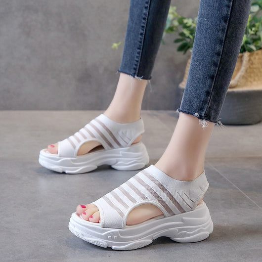 Sandalias Deportivas Mujer Malla Elástica Playa Estilo Romano - Image 14