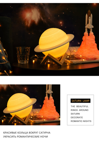 Lámpara Inteligente 3D de Saturno con Impresión Creativa - Image 21