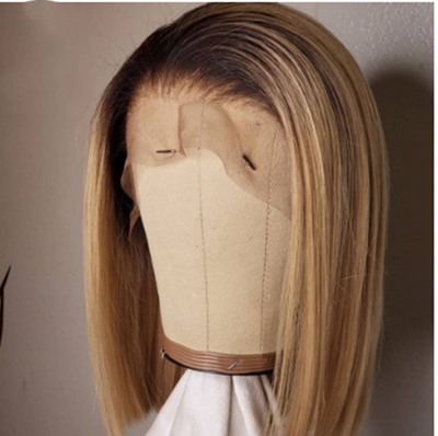 Peluca Bob Corto Ombré T4B 27 Encaje Frontal Cabello Humano - Image 7