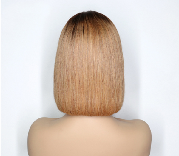 Peluca Bob Corto Ombré T4B 27 Encaje Frontal Cabello Humano