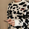 Suéter Jacquard Estampado Vaca Oversized Cuello Redondo