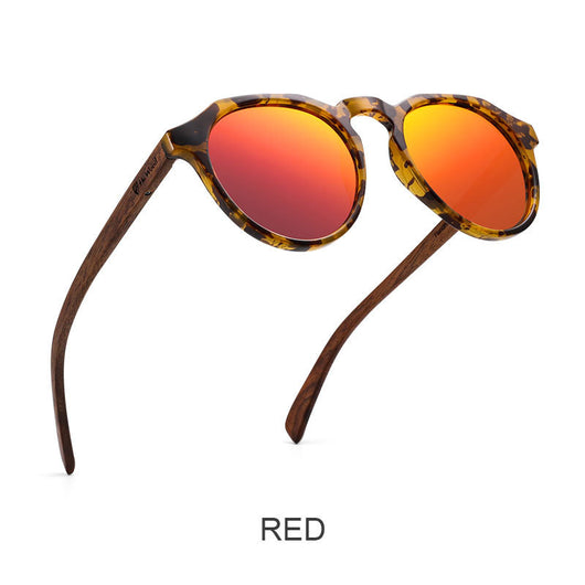 Gafas de Sol Polarizadas Redondas con Armazón de Bambú - Image 2