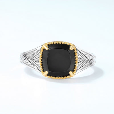 Anillo de Ágata Negra Vintage Lujo - Diseño Clásico Atemporal - Image 6