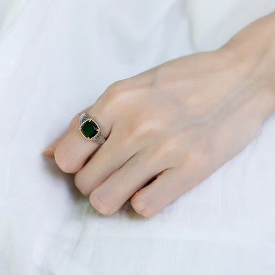 Anillo de Ágata Negra Vintage Lujo - Diseño Clásico Atemporal