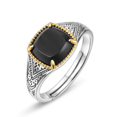 Anillo de Ágata Negra Vintage Lujo - Diseño Clásico Atemporal - Image 2