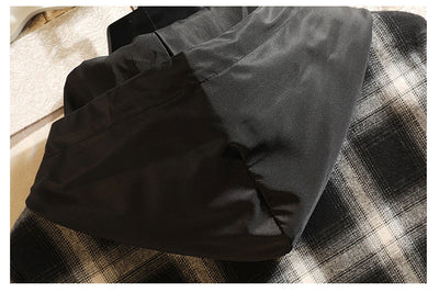 Camisa Casual Cuadriculada Talla Grande con Capucha Desmontable - Estilo Japonés - Image 12