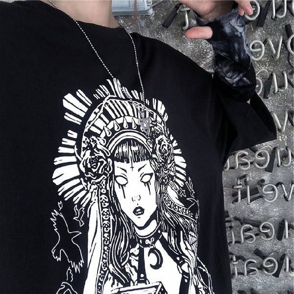 Camiseta Diablo Suelta de Manga Corta Unisex