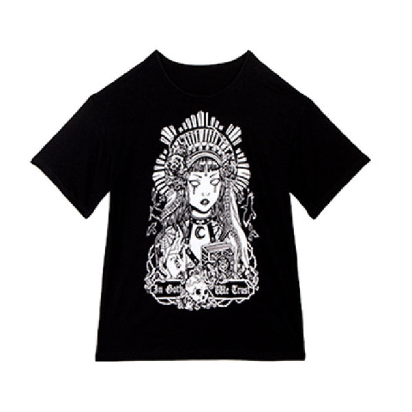 Camiseta Diablo Suelta de Manga Corta Unisex
