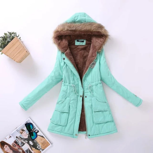 Chaqueta Acolchada Talla Grande Otoño-Invierno con Capucha - Image 2