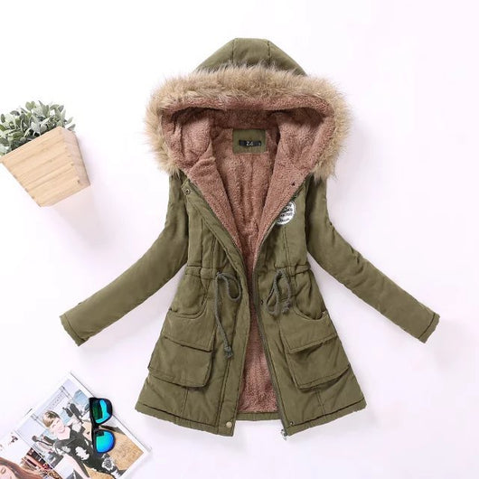 Chaqueta Acolchada Talla Grande Otoño-Invierno con Capucha - Image 7